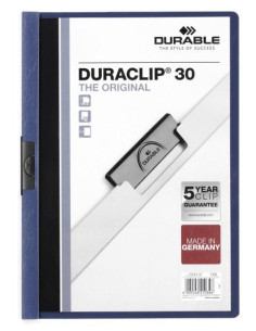 DURABLE CARPETA DOSSIER PINZA DURACLIP 30 AZUL OSCURO A4 -25U-