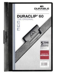 DURABLE CARPETA DOSSIER PINZA DURACLIP 60 NEGRO A4 -25U-