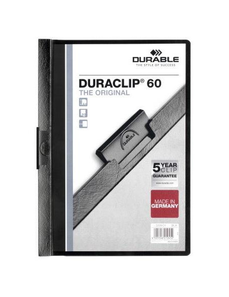 DURABLE CARPETA DOSSIER PINZA DURACLIP 60 NEGRO A4 -25U-