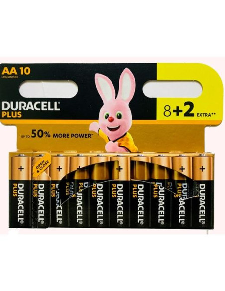 DURACELL PILAS ALCALINAS PLUS LR06 AA 15V -PACK 10