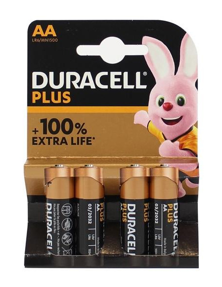 DURACELL PILAS POWER PLUS LR06 ALCALINAS AA 15V PACK-4