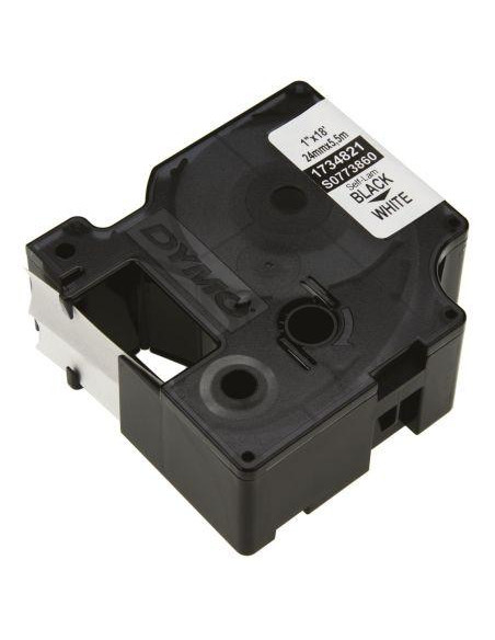 CINTA de ROTULAR DYMO RHINO ID1 VINILO 55m 24mm NEGRO sobre BLANCO AUTOLAMINADO 1734821