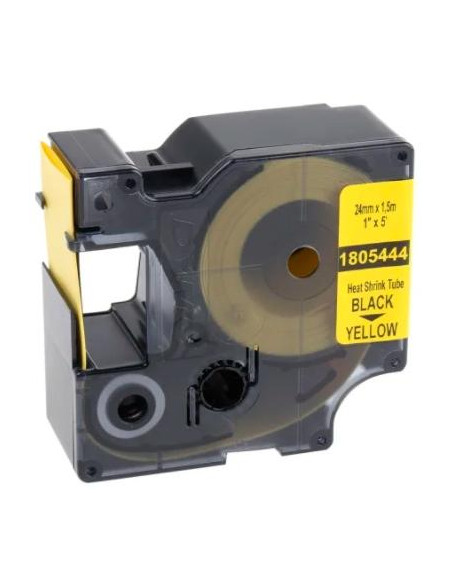 DYMO RHINO TUBO TERMORRETRACTIL NEGRO SOBRE AMARILLO 24MM