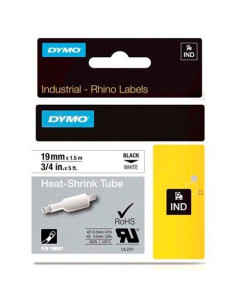 DYMO RHINO CINTA  ID1-19 NEGRO SOBRE BLANCO 19MMX1´5M TUBO TERMORRETRACTIL S0718330