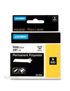 DYMO RHINO CINTA ID1-9 NEGRO SOBRE BLANCO 9MMX5´5M POLIÉSTER S0718240