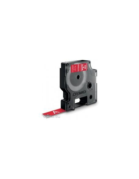 DYMO CINTA DE TRANSFERENCIA TERMICA D1 DURABLE ETIQUETA PERMANTE BLANCO SOBRE ROJO DE 12MMX3M ROTULADORA LABELMANAGER