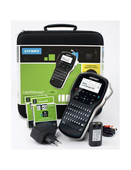 DYMO KIT IMPRESORA DE ETIQUETAS LABELMANAGER 280 TECLADO QWERTY  ETIQUETAS DE 6-12 MM D1 CARGADOR