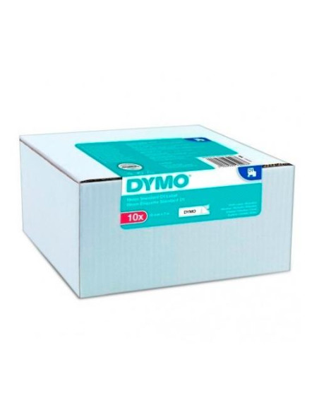 DYMO D1 CINTA AUTOADHESIVA ESTÁNDAR NEGRO SOBRE BLANCO 19MMX7M PACK DE 10 S0720830 45803