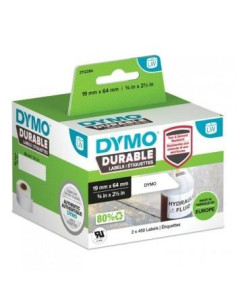 DYMO CINTA DE ETIQUETAS INDUSTRIAL ADHESIVA RESISTENTE LABELWRITER DURABLE NEGRO SOBRE BLANCO 19MMX64MM SUSTITUYE A 1933085