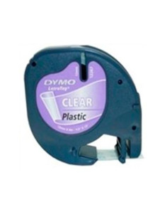 DYMO CINTA 12267 NEGRO SOBRE TRANSPARENTE DE 12MMX4M DE PLÁSTICO ROTULADORA LETRATAG