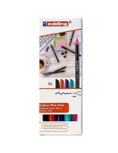 EDDING ROTULADOR 1200 HOME OFFICE PUNTA FINA CSURTIDOS ESTUCHE 5 UD