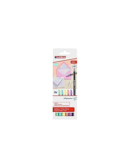EDDING ROTULADOR 1200 PUNTA FINA COLORES SURTIDOS PASTEL ESTUCHE 6 UD