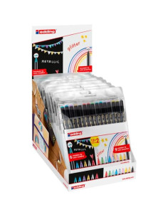 EDDING ROTULADOR 1200 PUNTA FINA METÁLICOGLITTER CSURTIDOS PACK 132 UD