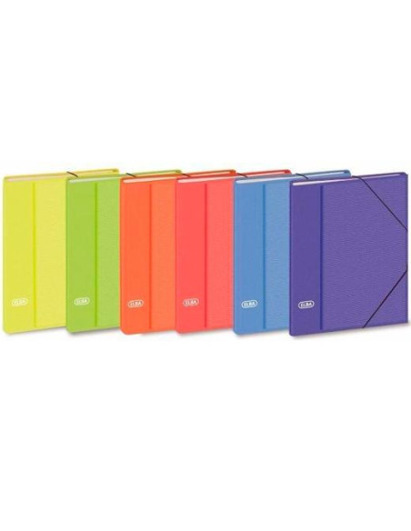 ELBA CLASIFICADOR ELBACOLOR 12 SEPARADORES FOLIO CSOLAPA Y GOMAS CARTÓN FORRADO COLORES SURTIDOS