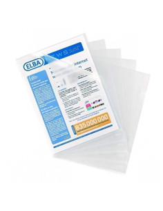 ELBA DOSSIER UÑERO STANDARD FOLIO 120 MICRAS CAJA 100U PIEL DE NARANJA TRANSPARENTE