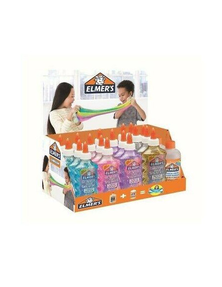 ELMER´S EXPOSITOR SLIME 18 BOTES COLA  3 BOTES DE LIQUIDO MÁGICO -21U-