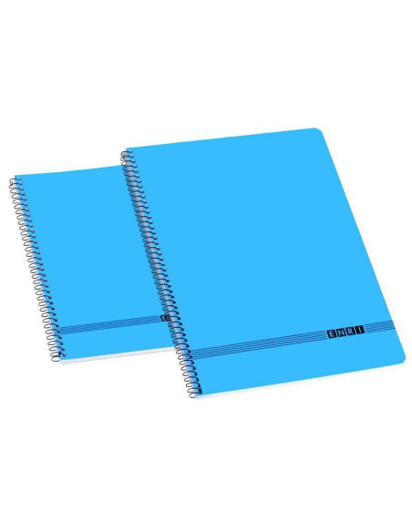 ENRI CUADERNO ESPIRAL OFICINA 80H 4X4 TAPAS BLANDAS FOLIO AZUL