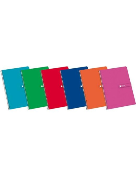 ENRI CUADERNO ESPIRAL FOLIO T DURA 80H DOBLE PAUTA 3MM 60GR  COLORES SURTIDOS