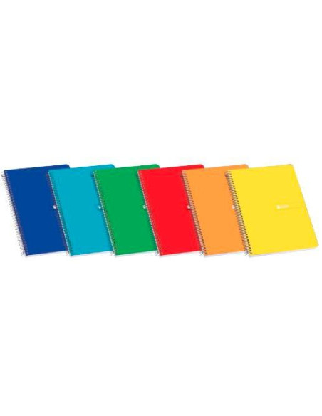 ENRI CUADERNO ESPIRAL 80H 14 60GR PAUTA 3MM CMARGEN TAPA DURA CSURTIDOS
