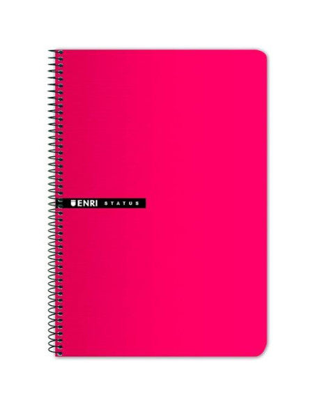 ENRI CUADERNO ESPIRAL 100H FOLIO 70GR TDURA 4X4 ROJO