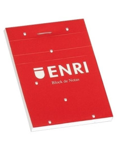 ENRI BLOC DE NOTAS GRAPADO 80H A4 LISO TBLANDA ROJO