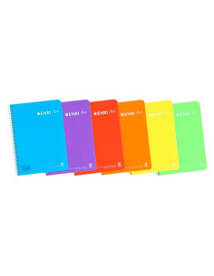 ENRI CUADERNO ESPIRAL 80 HOJAS 90GR 3X3 CM TAPA PLÁSTICO CUARTO SURTIDOS