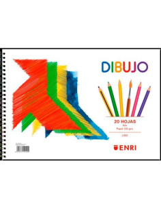 ENRI BLOC DE DIBUJO ESPIRAL PAJARITA 20H A4 120GR LISO MICROPERFORADO BLANCO