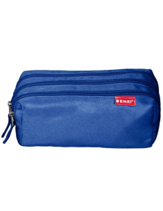 ENRI ESTUCHE 3 CREMALLERAS POLIÉSTER AZUL