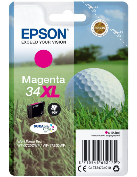CARTUCHO INKJET EPSON T347340 N34XL WORKFORCE PRO WF-37203720DWF3725DWF MAGENTA 108ML