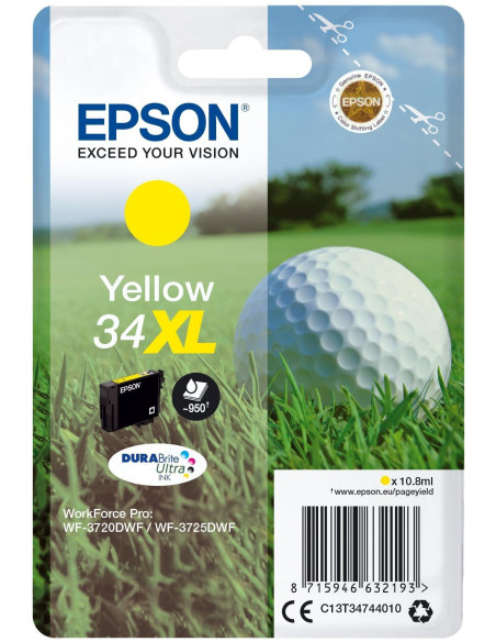 CARTUCHO INKJET EPSON T347440 N34XL WORKFORCE PRO WF-37203720DWF3725DWF AMARILLO 108ML