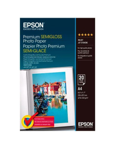 EPSON PAPEL FOTOGRÁFICO PREMIUM SEMIGLOSS A4 251GR INKJET PAQUETE 20H BLANCO SEMIBRILLO