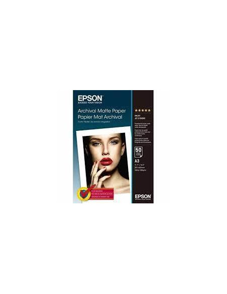 EPSON PAPEL MATE LARGA DURACIÓN ARCHIVAL MATTE PAPER A3 50 HOJAS DE 189G