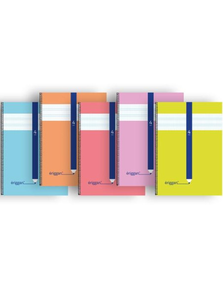 ERIGGAN CUADERNO ESPIRAL 80H FOLIO 70GR 4X4MM TAPA CARTONCILLO CSURTIDOS