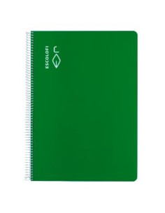 ESCOLOFI CUADERNO ESPIRAL 40H A4 70GR PAUTA 3MM CMARGEN VERDE