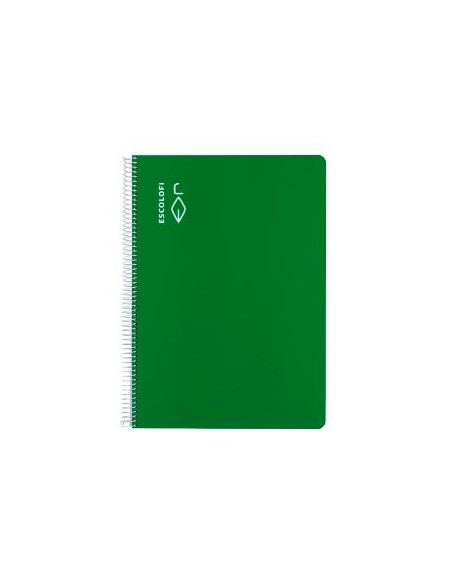 ESCOLOFI CUADERNO ESPIRAL 40H A4 70GR PAUTA 3MM CMARGEN VERDE