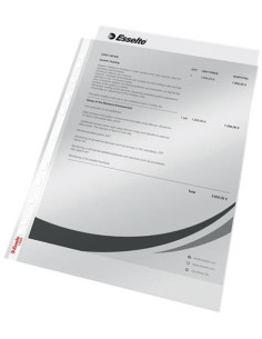 ESSELTE FUNDA PORTADOCUMENTOS A4 MULTITALADRO 11 CREFUERZO PP PIEL DE NARANJA BOLSA 100 UD TRANSPARENTE