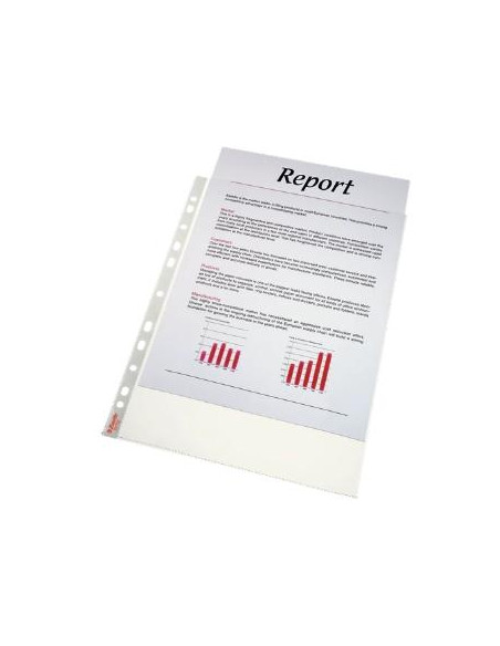 ESSELTE FUNDA MULTITALADRO 11 PP TRANSPARENTE A4 55 MICRAS BÁSICA PAQUETE DE 100