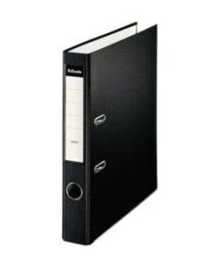 ESSELTE ARCHIVADOR PALANCA FOLIO LOMO 50MM PP INTERIOR FORRADO EN PAPEL RADO CANTONERAS NEGRO