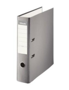ESSELTE ARCHIVADOR PALANCA FOLIO LOMO ANCHO PP INTERIOR FORRADO EN PAPEL RADO CANTONERAS GRIS
