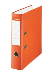 ESSELTE ARCHIVADOR PALANCA FOLIO LOMO ANCHO PP INTERIOR FORRADO EN PAPEL RADO CANTONERAS NARANJA