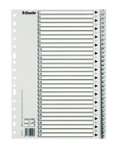 INDICE ESSELTE PP NUMERICO F pestañas 1-31 16 taladros GRIS con INDBN