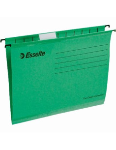 ESSELTE CARPETA COLGANTE CLASSIC 210GR LOMO V ACCESO SUPERIOR A4 VERDE