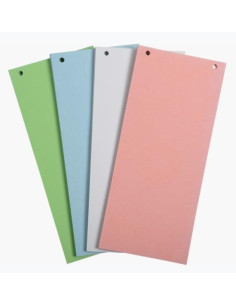 EXACOMPTA SEPARADORES CARTULINA RECICLADA 105X240MM PAQUETE 100 FICHAS COLORES SURTIDOS