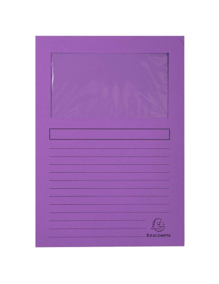 EXACOMPTA SUBCARPETA A4 FOREVER CON VENTANA VIOLETA 120GR -100U-