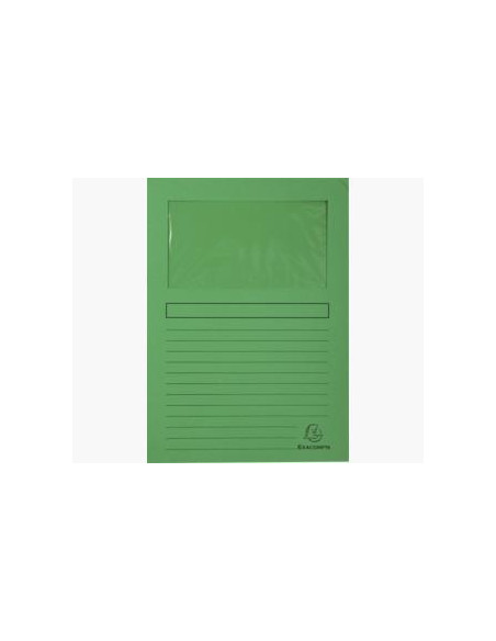 EXACOMPTA SUBCARPETA A4 FOREVER CON VENTANA VERDE 120GR -100U-