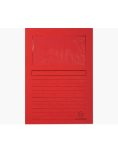 EXACOMPTA SUBCARPETA A4 FOREVER CON VENTANA ROJO 120GR -100U-