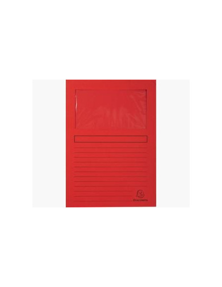 EXACOMPTA SUBCARPETA A4 FOREVER CON VENTANA ROJO 120GR -100U-