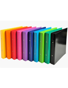 EXACOMPTA CARPETA 2 ANILLAS 25MM IDERAMA A5 CARTÓN FORRADO EN PAPEL COLORES SURTIDOS