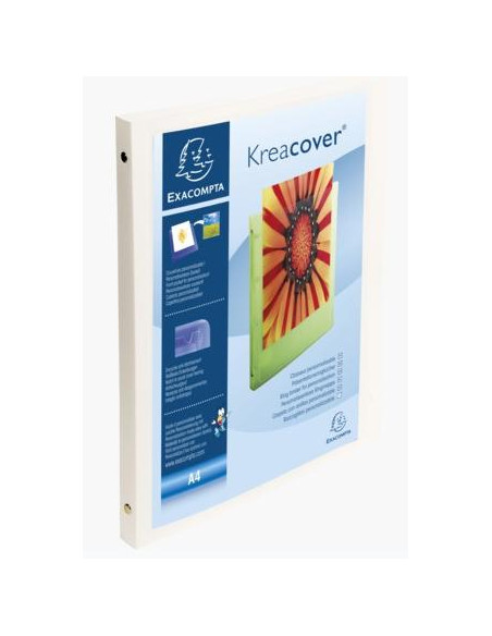 EXACOMPTA CARPETA DE ANILLAS 4X15MM KREA COVER A4 PERSONALIZABLE PP OPACO BLANCO