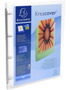 EXACOMPTA CARPETA DE 4 ANILLAS 15MM POLIPROPILENO KREA COVER A4 BLANCO